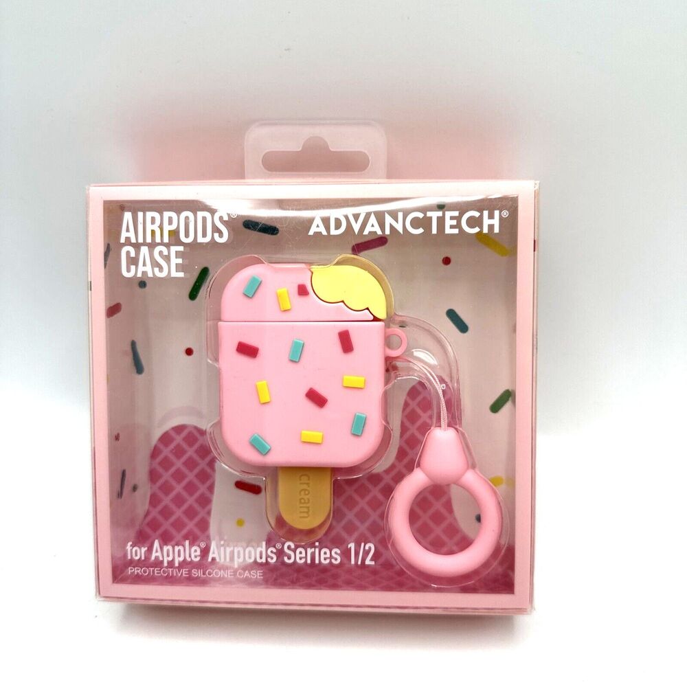 Apple Airpods Advanctech Series 1/2 Case Silicone Loop Ice Cream iPhone New